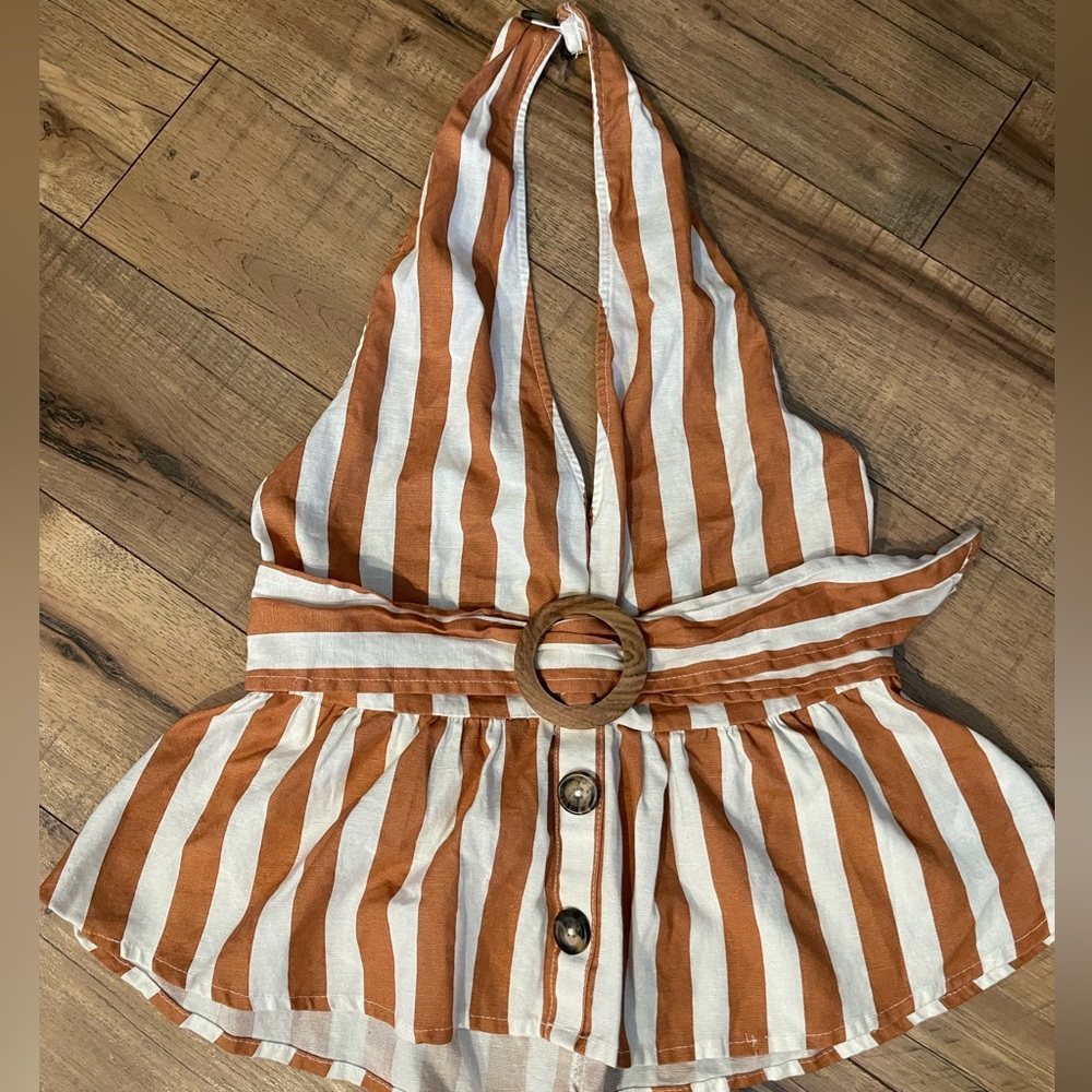 Belted halter top